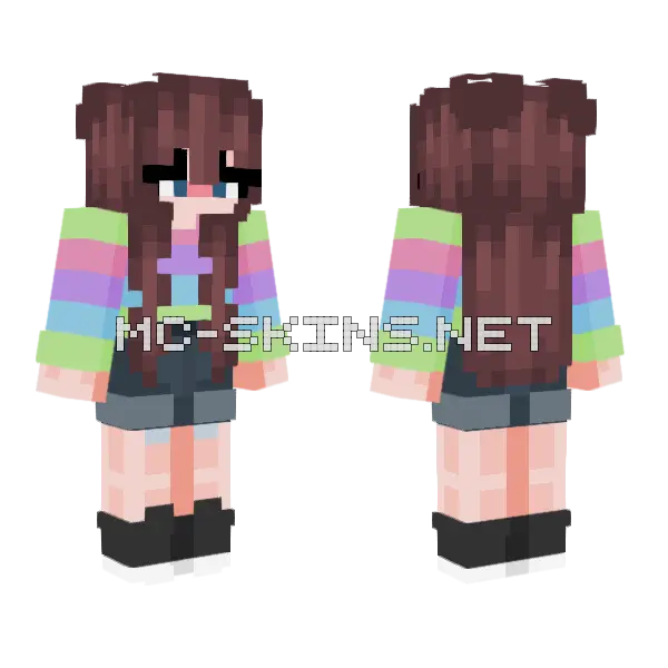 Cute Girl Minecraft skin, front and back