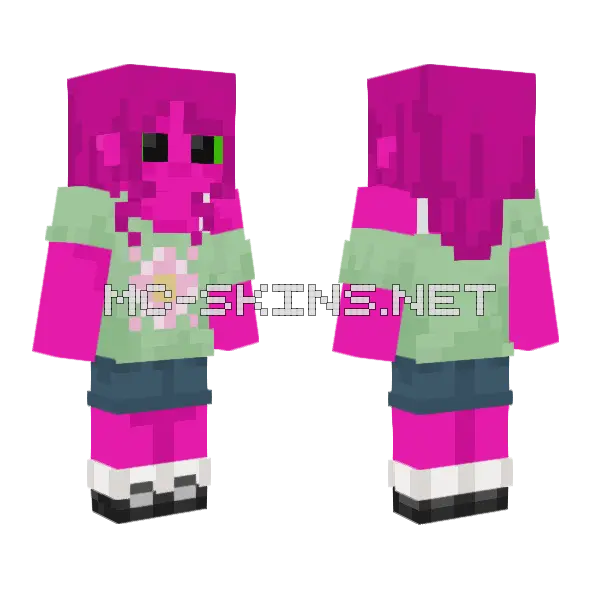 Cute Goop Girl Minecraft skin, front and back