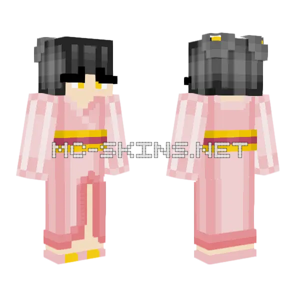 Cute Japanese Girl Minecraft skin, front and back