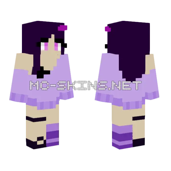 Cute Kuromi Girl Minecraft skin, front and back