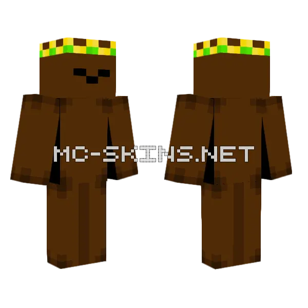 Cute Otter With Crown Minecraft skin, front and back