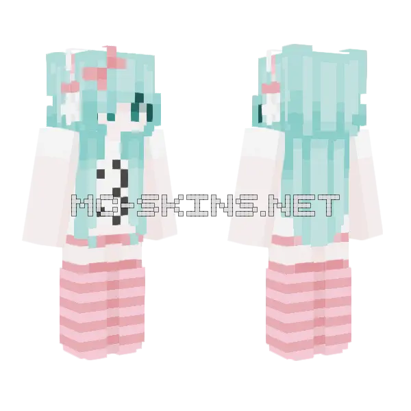 Cute Pastel Girl Minecraft skin, front and back