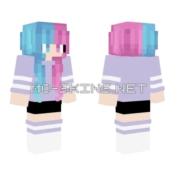 Cute Pastel Girl Minecraft skin, front and back