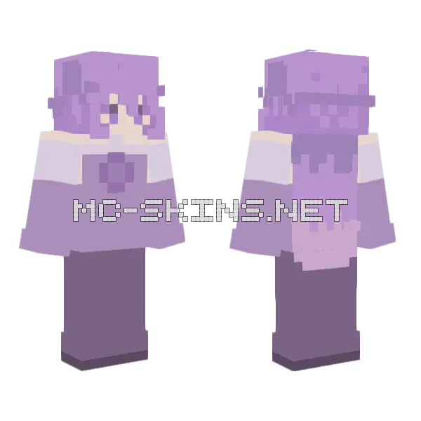 Cute Patel Purple Girl Fanart Minecraft skin, front and back
