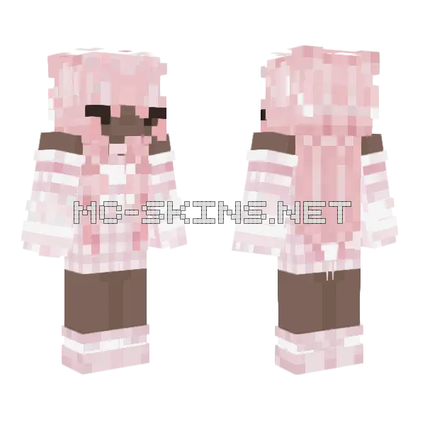 Cute Pink Girl Minecraft skin, front and back