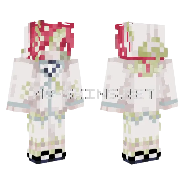Cute Pink Hair Comm Minecraft skin, front and back