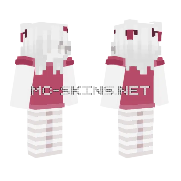 Cute Pink Outfit Minecraft skin, front and back