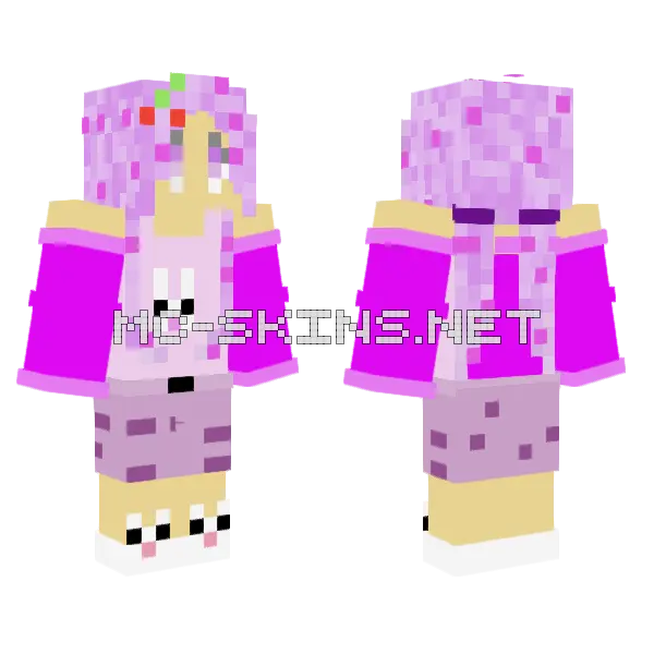 Cute Purple Muffin Skin Minecraft skin, front and back
