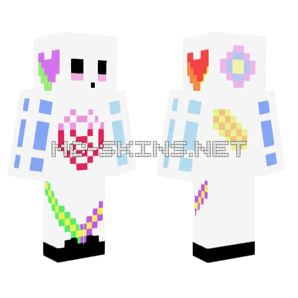 Cute Rainbow Skin Minecraft skin, front and back