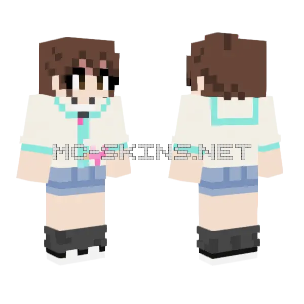 Cute School Uniform Girl, front and back