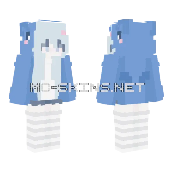 Cute Shark Pajamas Minecraft skin, front and back