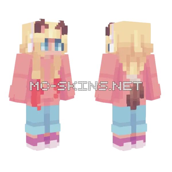 Cute Side RQ Minecraft skin, front and back