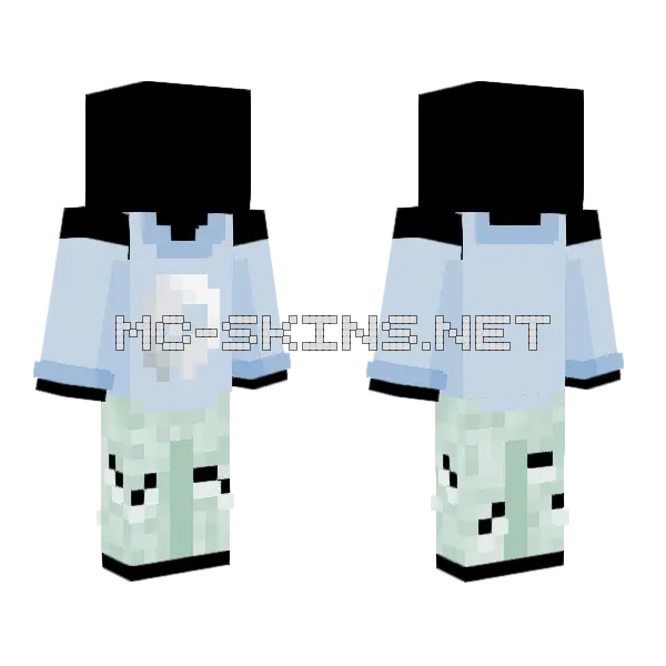 Cute Skull Shirt Base Minecraft skin, front and back