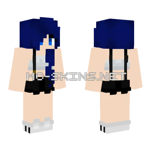 Cute Suspenders Minecraft skin, front and back
