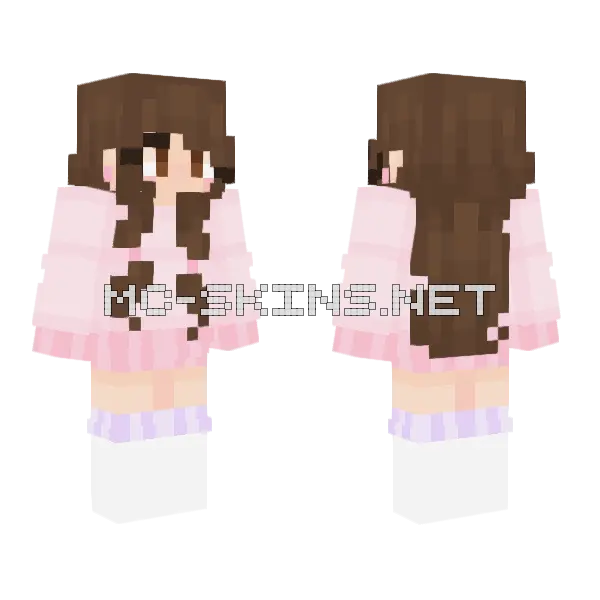 Cute Sweater Girl Minecraft skin, front and back