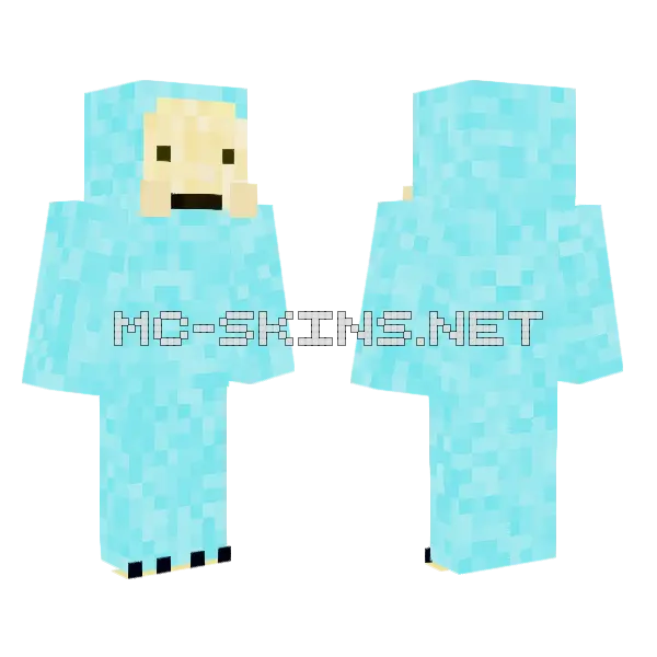 Cute Yeti Minecraft skin, front and back