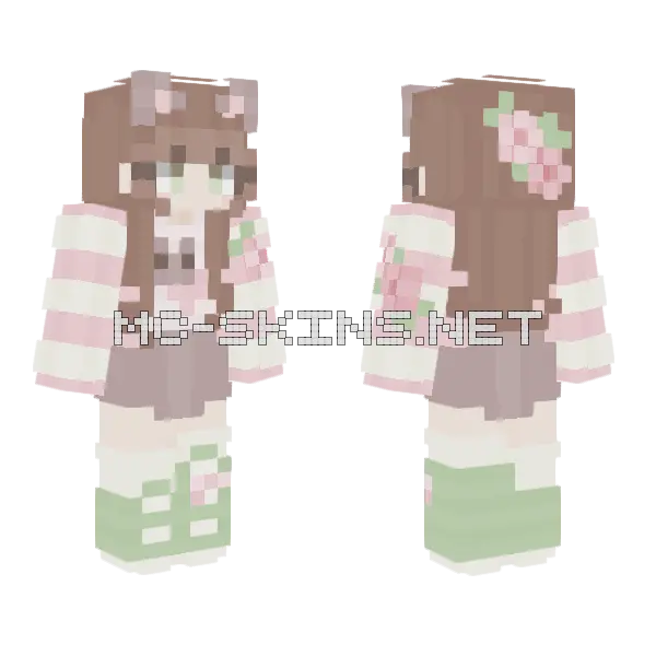 Cutesy Cat Minecraft skin, front and back