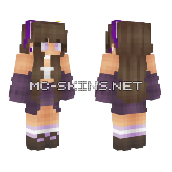 Cutesy Purple Minecraft skin, front and back