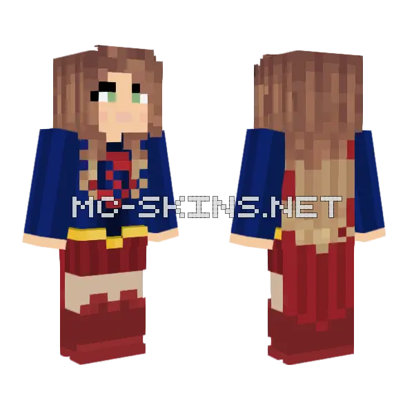 CW Supergirl Minecraft skin, front and back