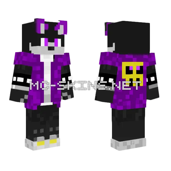 Cxwolf Purple Jacket Minecraft skin, front and back