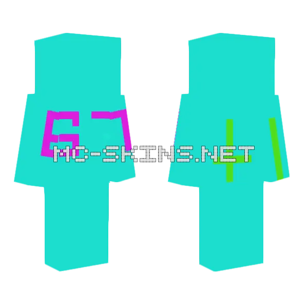 Cyan Abstract Pattern Minecraft skin, front and back