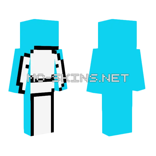 Cyan Dream Minecraft skin, front and back