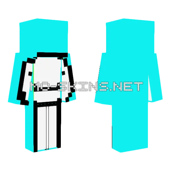 Cyan Dream V 2 Minecraft skin, front and back