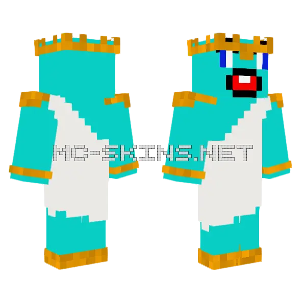 Cyan Ghostly Figure, front and back