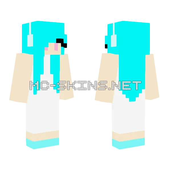 Cyan Hoodie Girl, front and back