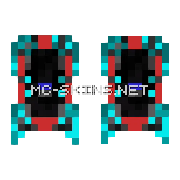 Cyan Red Framed Face cape, outside and lining
