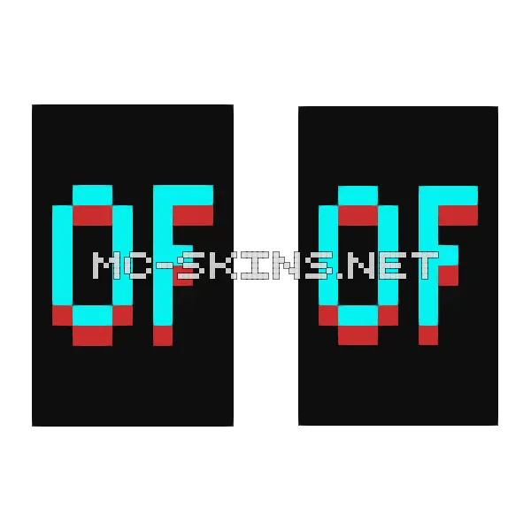 Cyan Red OptiFine cape, outside and lining