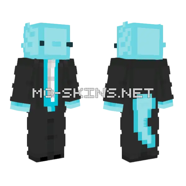 Cyan Slime Creature, front and back