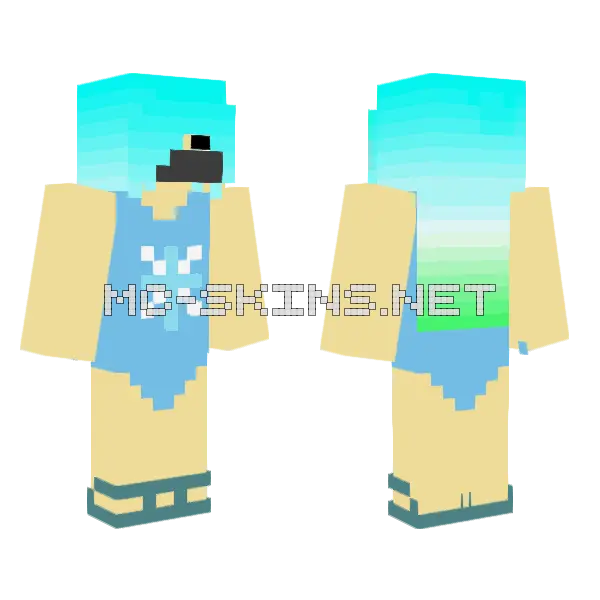 Cyan Snowflake Girl, front and back
