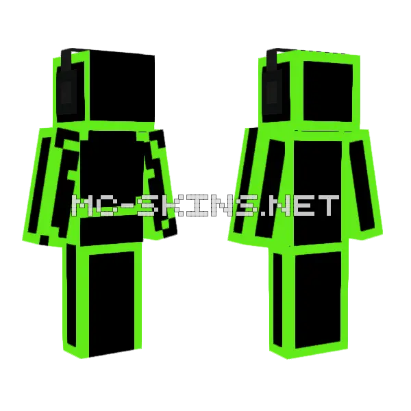 Cyber Dream Minecraft skin, front and back