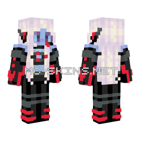 Cyber Gamer Elli OC v3 Minecraft skin, front and back
