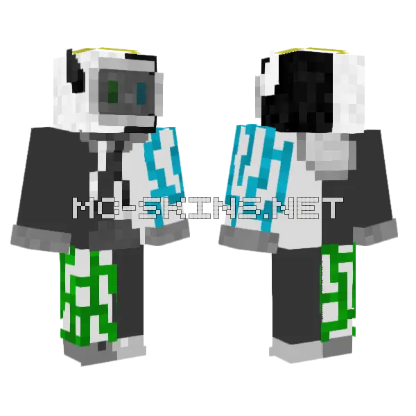Cyber Low Power Minecraft skin, front and back