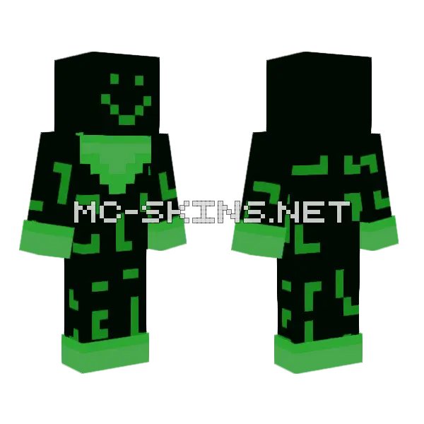 Cyber Panda Minecraft skin, front and back