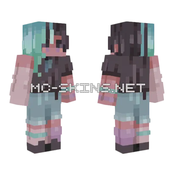 Cyber Sequins Minecraft skin, front and back