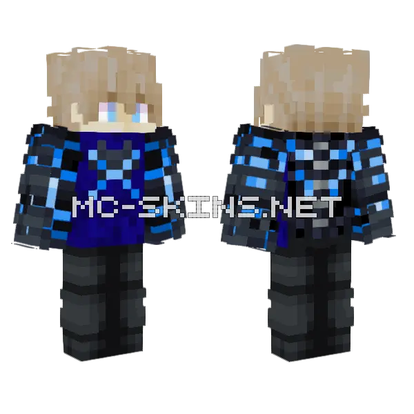 Cyborg Minecraft skin, front and back