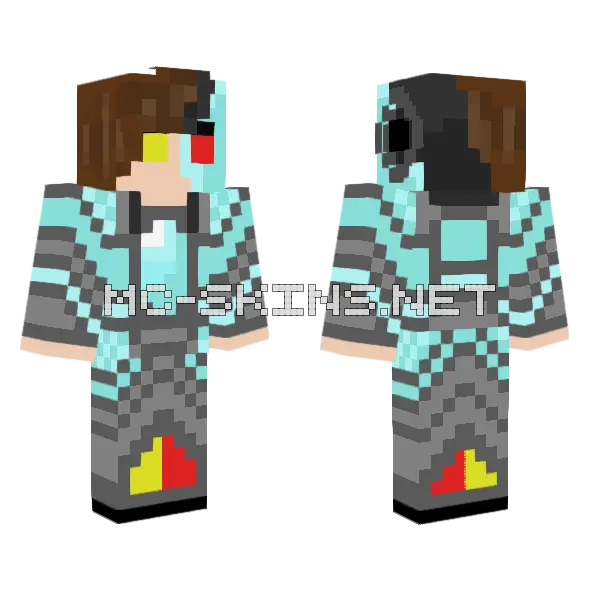 Cyborg Bryan Skin Minecraft skin, front and back