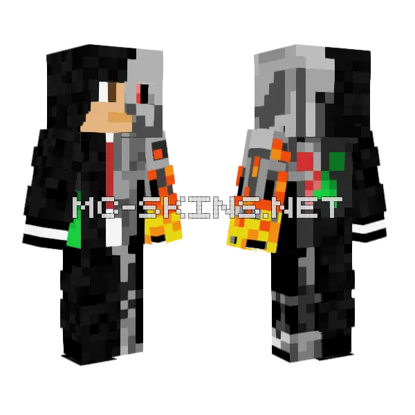 Cyborg Minecraft skin, front and back