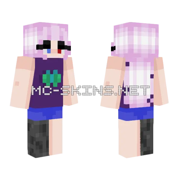 Cyborg Girl Minecraft skin, front and back
