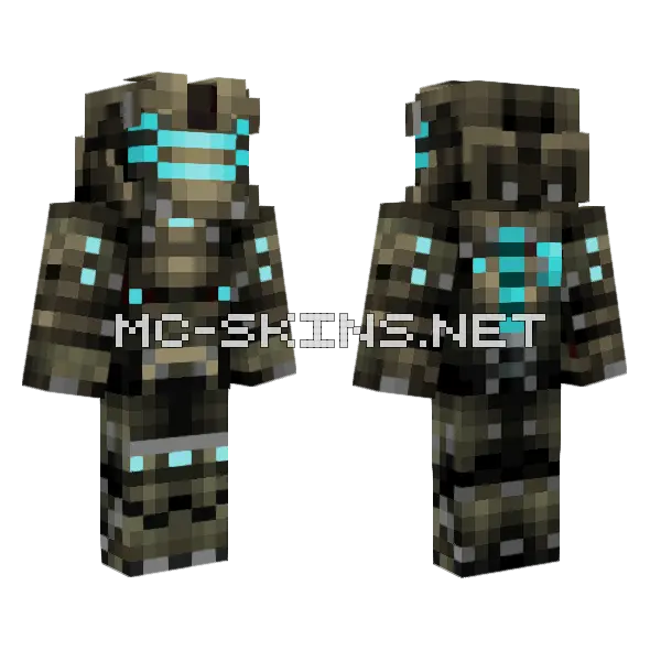 Cyborg Mech Suit Minecraft skin, front and back