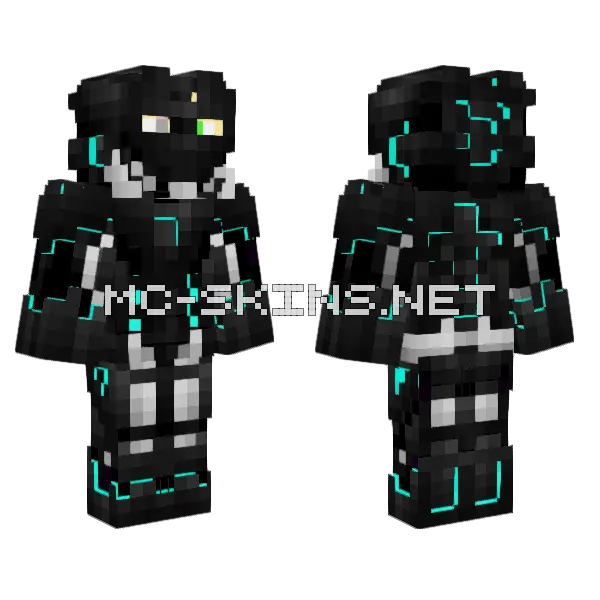 Cyborg Soljer Minecraft skin, front and back