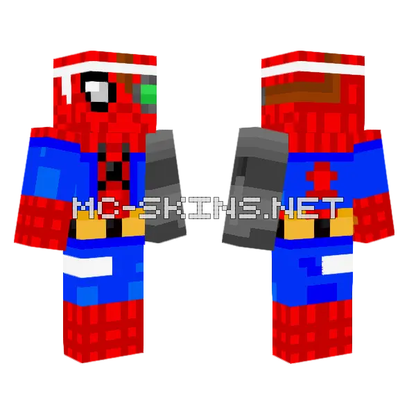 Cyborg Spider-Man Suit Minecraft skin, front and back