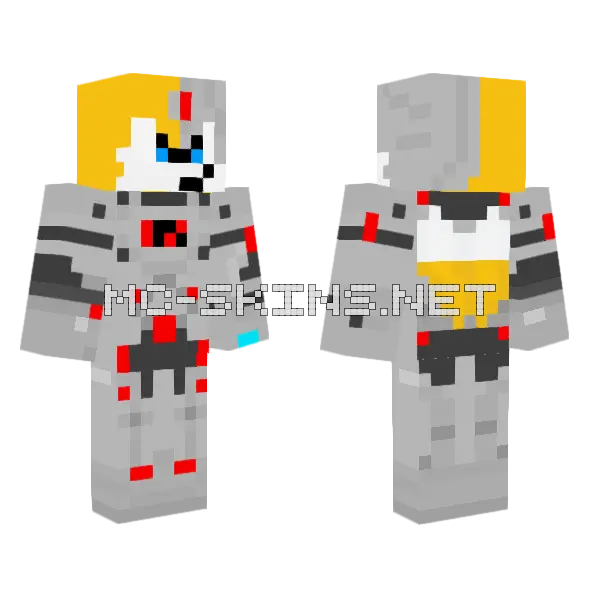 Cyborg Tails Minecraft skin, front and back