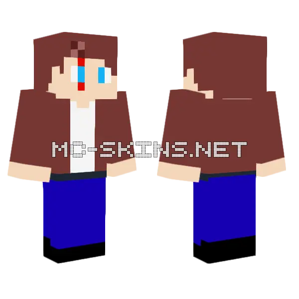 Cypek Brown Blizna Minecraft skin, front and back