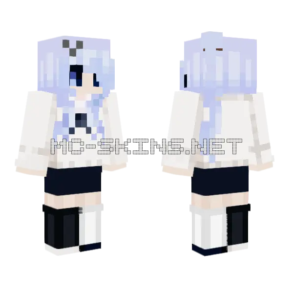 Cyrensymphony Ponytail Girl Minecraft skin, front and back
