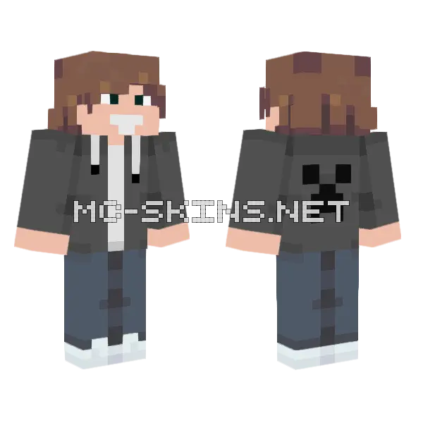 Cyrixo Creeper Hoodie Minecraft skin, front and back