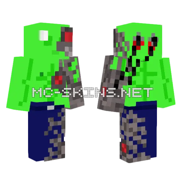 Cyslug Zilla Tiddies Minecraft skin, front and back